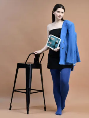 Winter Fur - Women Stocking - Electric Blue