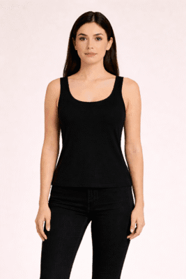 Black Thermal Tank Top – Wide Strap