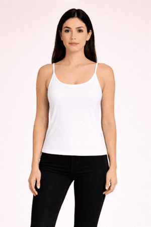 White Thermal Tank Top – Thin Strap