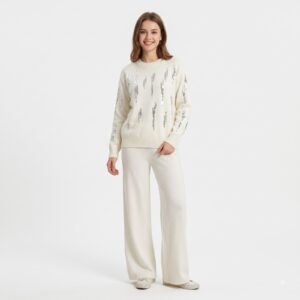 Soft Wool Sequin Embellished Co-Ord Set