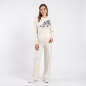 Soft Wool Floral Embellished Co-Ord Set